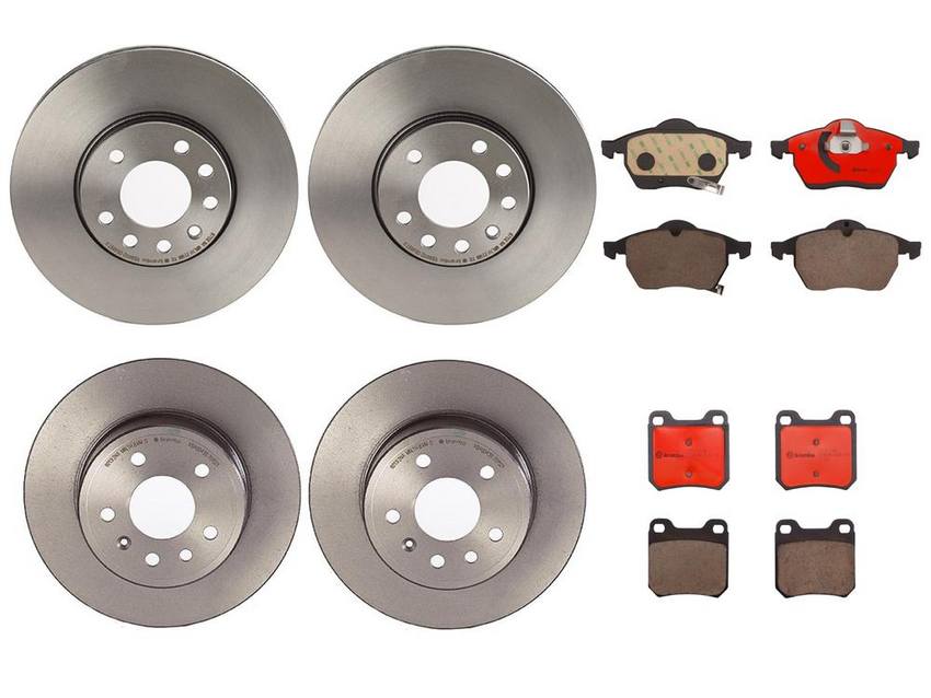 SAAB Brakes Kit - Pads & Rotors Front and Rear (288mm/286mm) (Ceramic) 99900005 - Brembo 3119653KIT